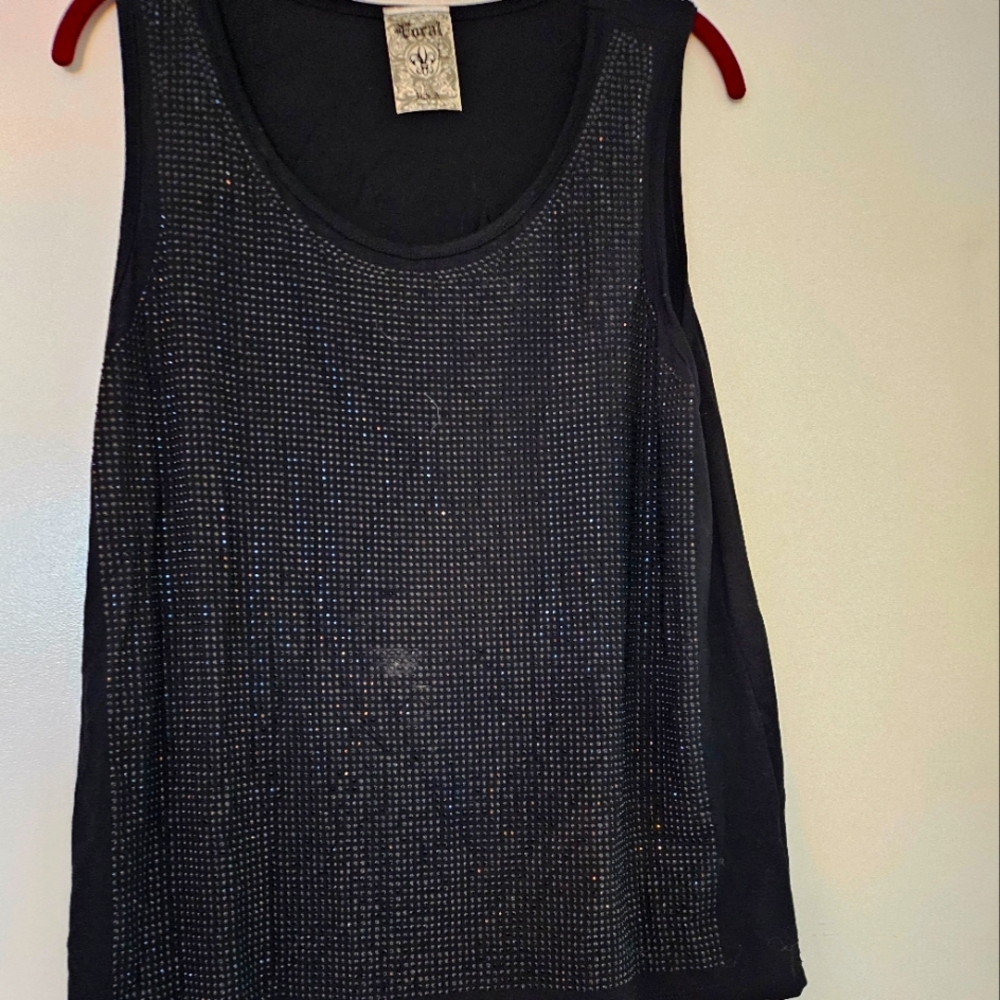 Black embellished tank
